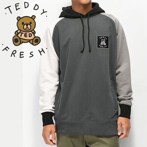 Unisex Teddy Fresh Men’s Grey Colorblock Hoodie